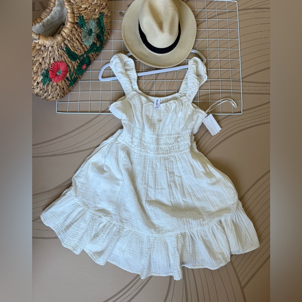 Women white Ruffle Sundress - Lightweight Summer Dress